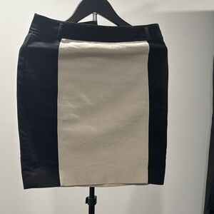 Ann Taylor Black and Cream Pencil Skirt